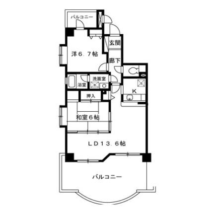 グランウィング ｜宮城県仙台市宮城野区新田東５丁目(賃貸マンション2LDK・2階・64.33㎡)の写真 その2