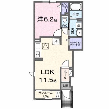 ベル　エポックIV 101｜宮城県黒川郡大和町吉岡字南金谷中(賃貸アパート1LDK・1階・43.61㎡)の写真 その2