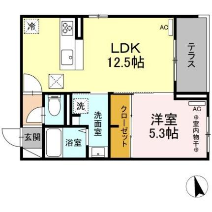 宮城県仙台市若林区大和町４丁目(賃貸アパート1LDK・1階・41.99㎡)の写真 その2