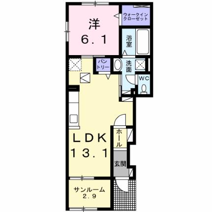 ジャルダンヴェール 101｜茨城県笠間市笠間(賃貸アパート1LDK・1階・51.74㎡)の写真 その2