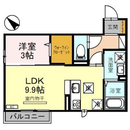 ＤーＲ？？？宮原II 103 ｜ 新潟県長岡市宮原２丁目（賃貸アパート1LDK・1階・34.76㎡） その2