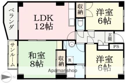 ボナール二の宮 505｜福井県福井市二の宮４丁目(賃貸マンション3LDK・5階・78.97㎡)の写真 その2