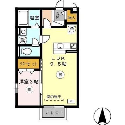 メゾンレーヴみのり　Ａ棟 205｜福井県福井市みのり１丁目(賃貸アパート1LDK・2階・33.39㎡)の写真 その2