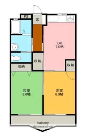 ハイツイーグルII  ｜ 岐阜県高山市岡本町２丁目（賃貸アパート2DK・2階・44.77㎡） その2