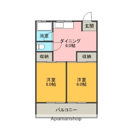 遠藤マンション 3A｜静岡県三島市徳倉(賃貸マンション2DK・3階・39.60㎡)の写真 その2