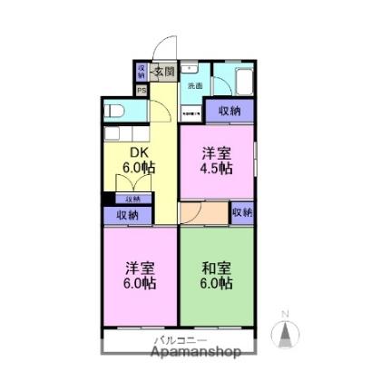 ウィングラッシア伊豆長岡 105｜静岡県伊豆の国市長岡(賃貸マンション3DK・1階・54.05㎡)の写真 その2