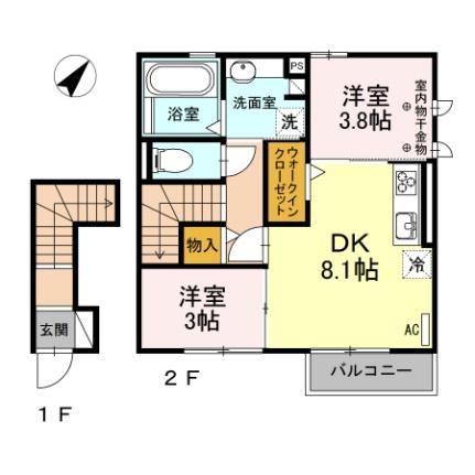 日吉ハイツII 201｜静岡県伊豆の国市寺家(賃貸アパート2DK・2階・45.75㎡)の写真 その2