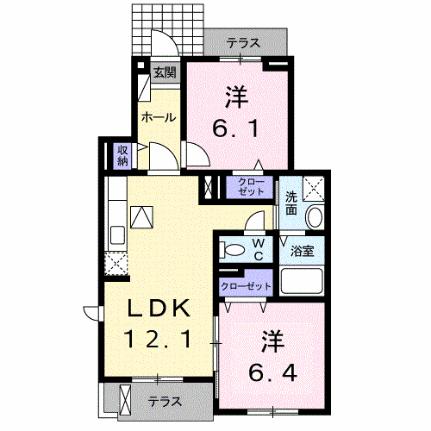 セレッソＣ 105｜静岡県富士市一色(賃貸アパート2LDK・1階・56.84㎡)の写真 その2