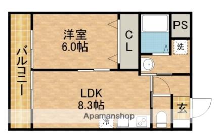 静岡県浜松市中央区塩町(賃貸マンション1LDK・6階・36.01㎡)の写真 その2
