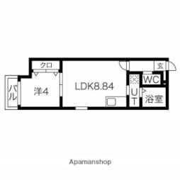 名古屋市営桜通線 神沢駅 徒歩1分の賃貸アパート 1階1LDKの間取り