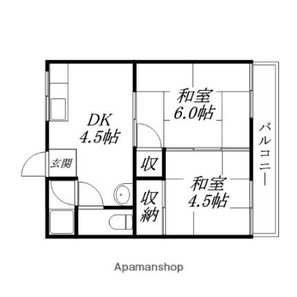 滋賀県守山市勝部１丁目(賃貸アパート2DK・2階・30.30㎡)の写真 その2