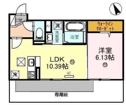 滋賀県守山市二町町(賃貸アパート1LDK・1階・40.37㎡)の写真 その2