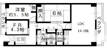 大阪府枚方市東中振２丁目(賃貸マンション3LDK・12階・73.12㎡)の写真 その2