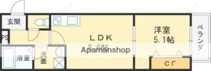 大阪府門真市本町(賃貸アパート1LDK・1階・34.84㎡)の写真 その2