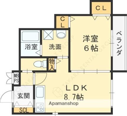 レユシール金田I 203｜大阪府守口市金田町６丁目(賃貸アパート1LDK・2階・37.87㎡)の写真 その2