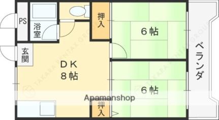 旭ガーデンハイツ 308｜大阪府東大阪市旭町(賃貸マンション2DK・3階・47.30㎡)の写真 その2