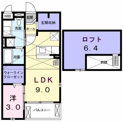 シャルマンフルール 201｜大阪府大東市野崎４丁目(賃貸アパート1LDK・2階・33.34㎡)の写真 その2