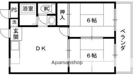 コーポグリーンヒルズ 302｜大阪府八尾市緑ヶ丘１丁目(賃貸マンション2DK・3階・40.04㎡)の写真 その2