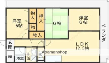 大阪府羽曳野市島泉７丁目(賃貸マンション3LDK・2階・68.05㎡)の写真 その2