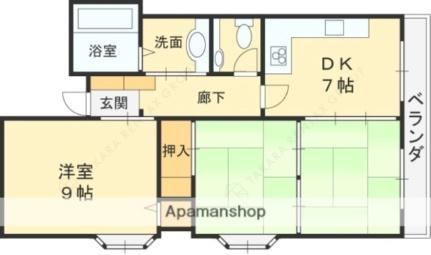 ビューハイム茶の木 303｜大阪府八尾市恩智南町２丁目(賃貸マンション3DK・3階・57.50㎡)の写真 その2