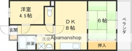 大阪府東大阪市吉原２丁目(賃貸マンション2DK・6階・45.00㎡)の写真 その2