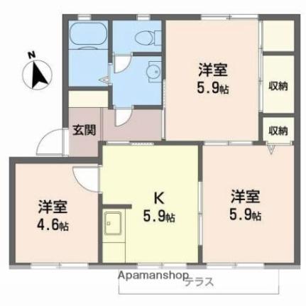 メープルコート ｜大阪府岸和田市小松里町(賃貸アパート3DK・1階・50.81㎡)の写真 その2