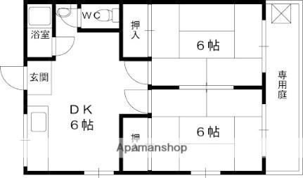 大地ハイツ 102｜兵庫県西宮市松籟荘(賃貸アパート2DK・1階・41.25㎡)の写真 その2