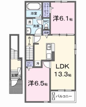 ハウオリエカヒ 205｜兵庫県姫路市書写(賃貸アパート2LDK・2階・59.55㎡)の写真 その2