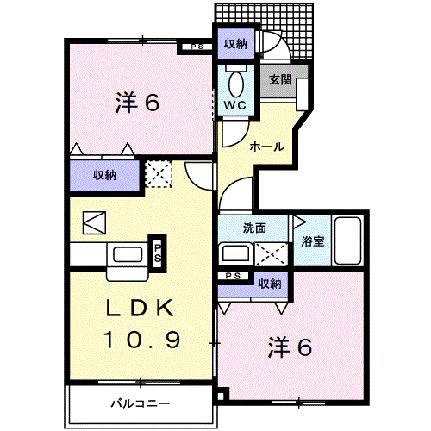 ヴェネット小松原V 102｜和歌山県御坊市湯川町小松原(賃貸アパート2LDK・1階・53.23㎡)の写真 その2