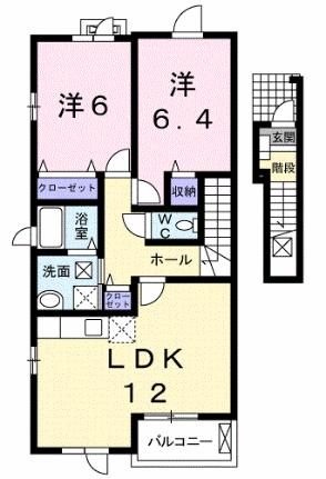 コスモス 203｜鳥取県鳥取市円護寺(賃貸アパート2LDK・2階・60.20㎡)の写真 その2