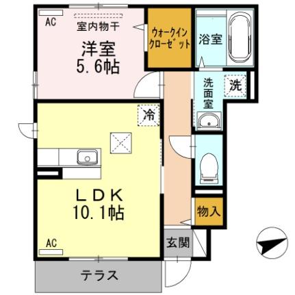 ル・アーブル　Ａ棟 A101｜鳥取県鳥取市南安長２丁目(賃貸アパート1LDK・1階・42.38㎡)の写真 その2