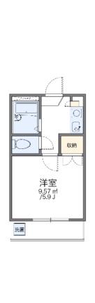 レオパレス中野第6 203｜岡山県岡山市北区十日市東町(賃貸アパート1K・2階・18.48㎡)の写真 その2