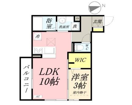 エマーブル・Ｍ’ｓ 102｜岡山県岡山市中区長岡(賃貸アパート1LDK・1階・34.76㎡)の写真 その2