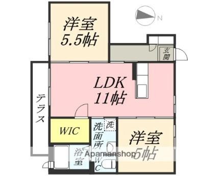 シャーメゾンエッセイ 102｜岡山県岡山市東区瀬戸町瀬戸(賃貸アパート2LDK・1階・49.46㎡)の写真 その2