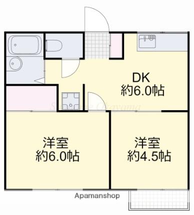 アンティ 202｜岡山県岡山市中区高島新屋敷(賃貸アパート2DK・2階・31.65㎡)の写真 その2