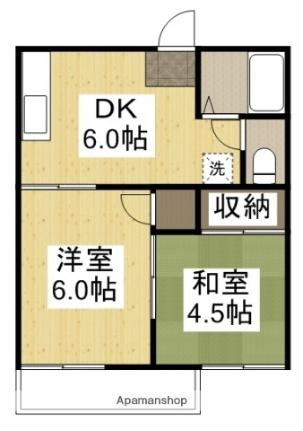 岡山県岡山市中区西川原(賃貸アパート2DK・2階・32.40㎡)の写真 その2