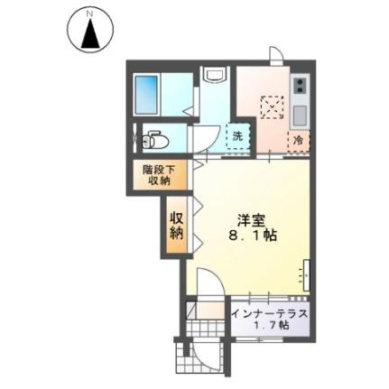 レ　ミニョン　ルシオール　II 102｜岡山県岡山市中区今在家(賃貸アパート1K・1階・33.86㎡)の写真 その2
