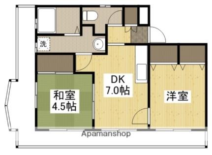 岡山県岡山市東区東平島(賃貸マンション2DK・3階・42.36㎡)の写真 その2