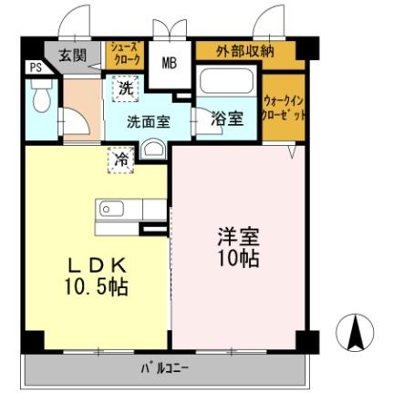 岡山県岡山市北区田町２丁目(賃貸マンション1LDK・5階・49.82㎡)の写真 その2