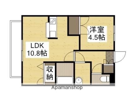 岡山県倉敷市福島(賃貸アパート1LDK・2階・36.00㎡)の写真 その2
