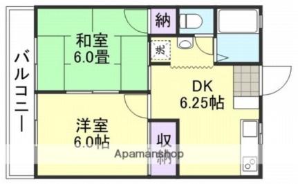 サンウッド五輪 303｜岡山県倉敷市東富井(賃貸アパート2DK・3階・39.75㎡)の写真 その2