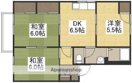 岡山県倉敷市白楽町(賃貸アパート3DK・2階・52.00㎡)の写真 その2