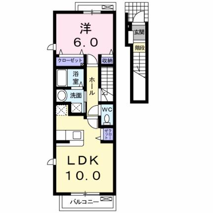 プラシード 202｜岡山県倉敷市水島南幸町(賃貸アパート1LDK・2階・42.80㎡)の写真 その2