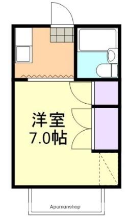 岡山県倉敷市中庄(賃貸アパート1K・2階・20.46㎡)の写真 その2