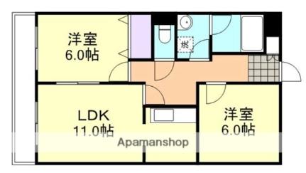 岡山県倉敷市新田(賃貸マンション2LDK・4階・55.80㎡)の写真 その2