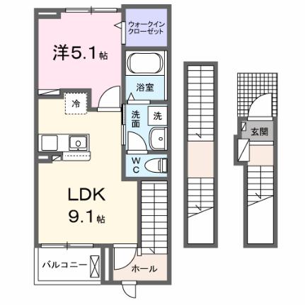 ニューファインシティ 302｜岡山県総社市中央３丁目(賃貸アパート1LDK・3階・42.20㎡)の写真 その2