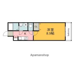 広島電鉄9系統 女学院前駅 徒歩4分の賃貸マンション 11階1Kの間取り