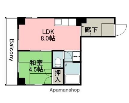 広島県広島市中区東白島町(賃貸マンション1LDK・9階・35.00㎡)の写真 その2