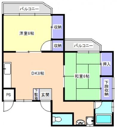 ＭＲビル 304号室｜広島県広島市南区向洋本町(賃貸マンション2DK・3階・49.40㎡)の写真 その2