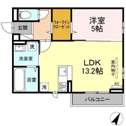 Ｄーｒｏｏｍ中野 ｜広島県広島市安芸区中野２丁目(賃貸アパート1LDK・3階・46.34㎡)の写真 その2